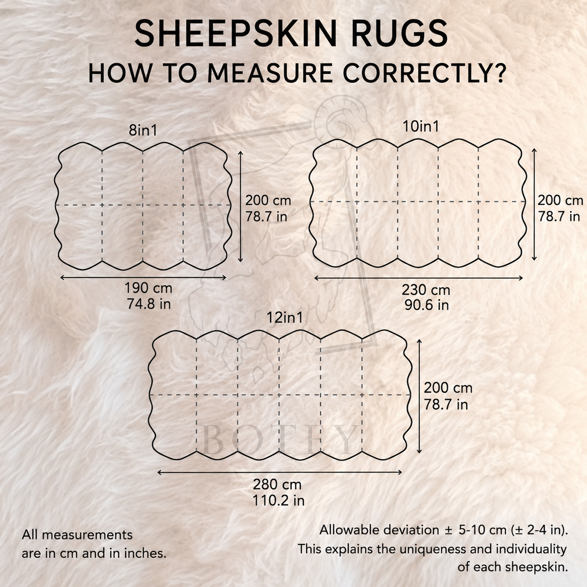 Black Sheepskin Rug 2-in-1 (200×70 cm) – Natural Fur Carpet