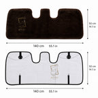 Sheepskin Rear Seat Covers Brown (140×50 cm) – Natural Fur Universal Fit