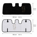 Sheepskin Rear Seat Covers Black (140×50 cm) – Natural Fur Universal Fit