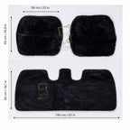 Sheepskin Rear Seat Covers Grey (140×50 cm) – Natural Fur Universal Fit