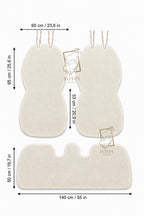 Sheepskin Rear Seat Covers White (140×50 cm) – Natural Fur Universal Fit