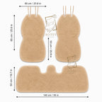 Maxi Sheepskin Car Seat Covers (120×60 cm) – Universal Natural Fur Beige