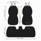 Maxi Sheepskin Car Seat Covers Black (120×60 cm) – Natural Fur Universal Fit