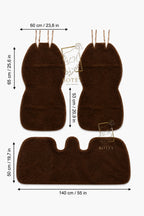 Maxi Sheepskin Car Seat Covers Brown (120×56cm) – Natural Fur Universal Fit