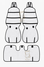 Premium Genuine Sheepskin Front Car Seat Covers with Headrest – Brown