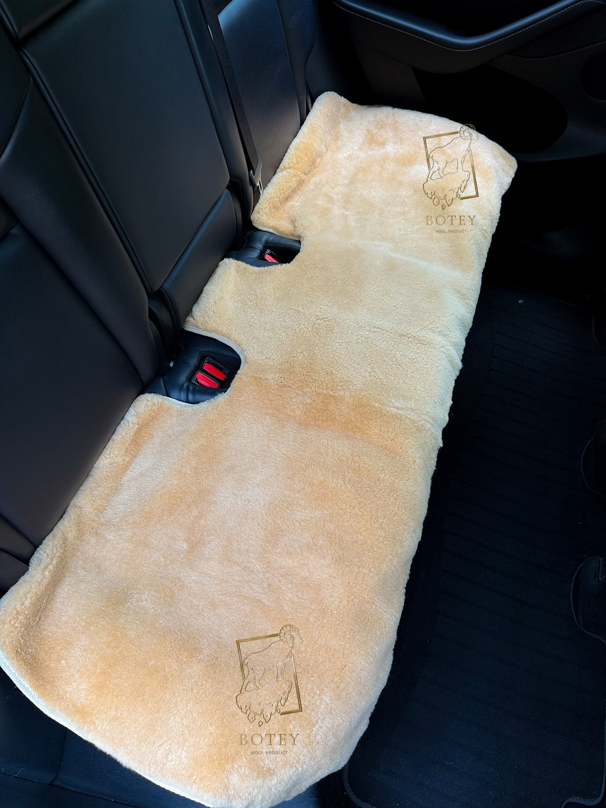 Premium Genuine Sheepskin Front Car Seat Covers with Headrest – Grey