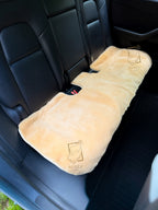 Premium Genuine Sheepskin Front Car Seat Covers with Headrest – Beige
