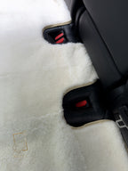 Premium Genuine Sheepskin Front Car Seat Covers with Headrest – White