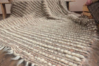 Carpathian Wool Blanket “Coffee Bouclé” 190×220 cm – Premium Handmade Natural Wool