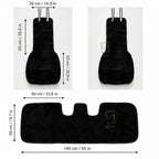 Mini Sheepskin Car Seat Covers Black (118×60 cm) – Natural Fur Universal Fit
