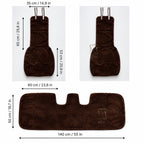 Mini Sheepskin Car Seat Covers Brown (118×60 cm) – Natural Fur Universal Fit