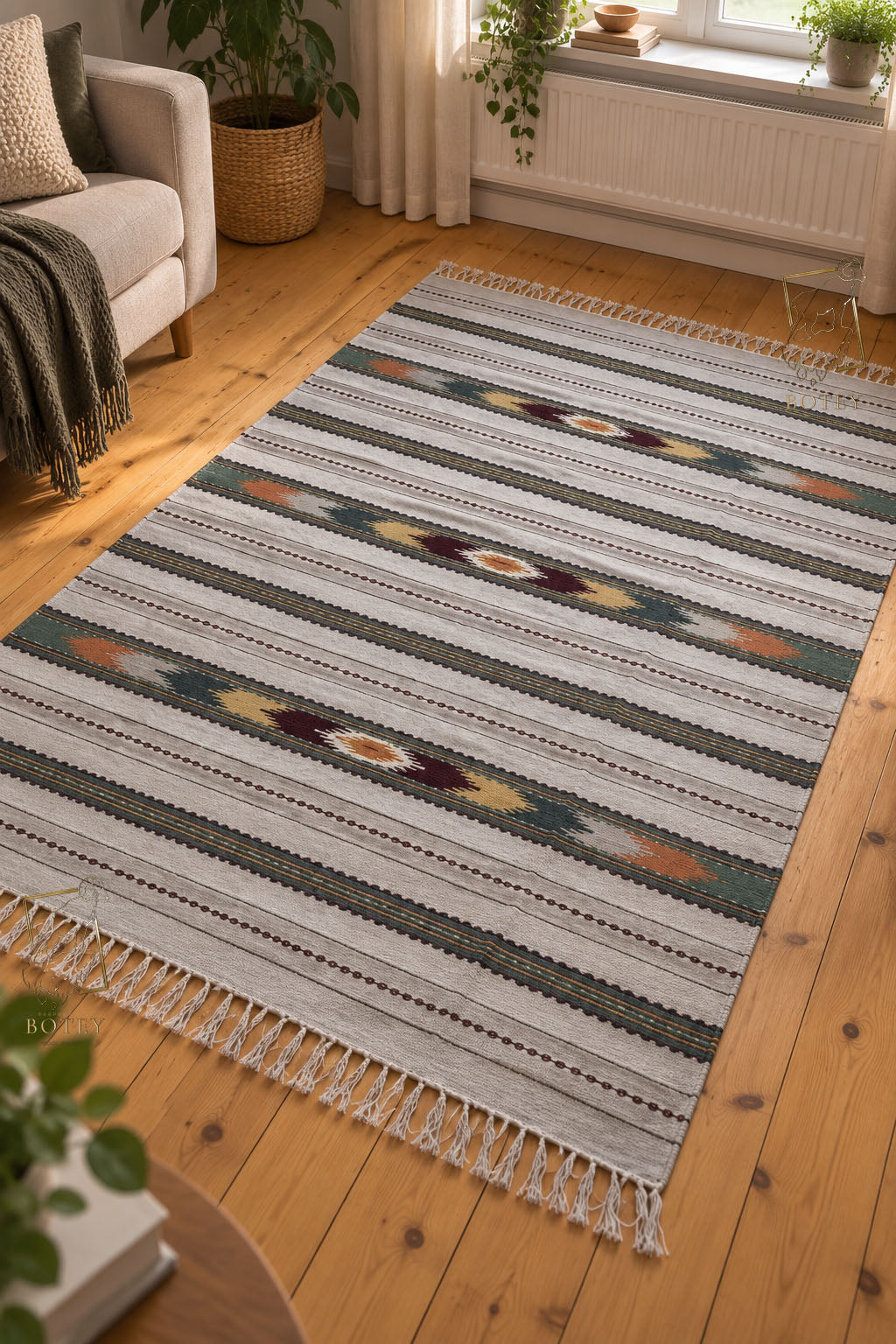 Handmade Hutsul Wool Rug  – Natural Wool Carpet 200×140 cm
