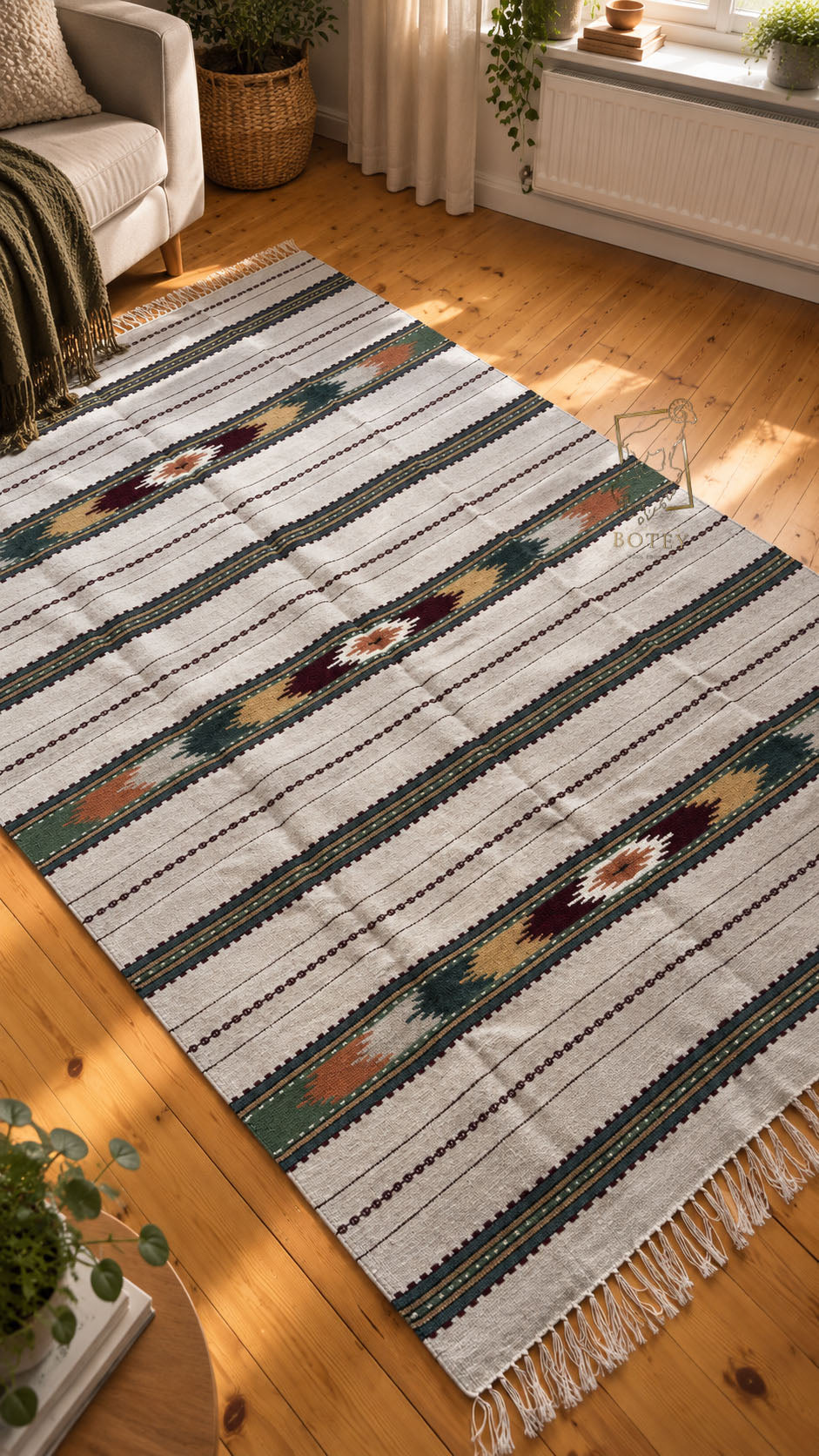 Handmade Hutsul Wool Rug  – Natural Wool Carpet 200×140 cm