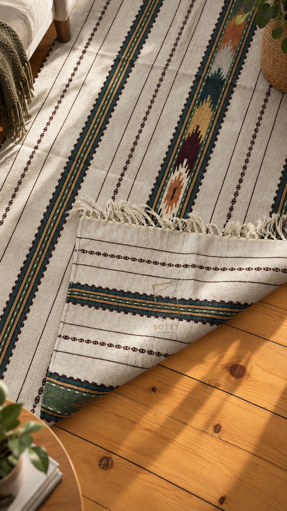 Handmade Hutsul Wool Rug  – Natural Wool Carpet 200×140 cm