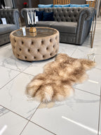 White Sheepskin with Coffee-Tipped Wool 100×60 cm – Natural Rug