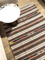 Handmade Hutsul Wool Rug Geometric Grey  – Natural Wool Carpet 200×140 cm