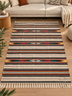 Handmade Hutsul Wool Rug Geometric Grey  – Natural Wool Carpet 200×140 cm