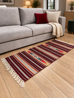 Handmade Hutsul Wool Rug Red  – Natural Wool Carpet 200×140 cm