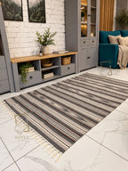 Handmade Hutsul Wool Rug – Natural Wool Carpet Grey 200×140 cm