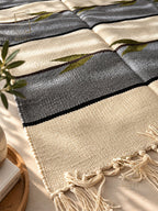Handmade Hutsul Wool Rug “Leaves” – Natural Wool Carpet 200×140 cm