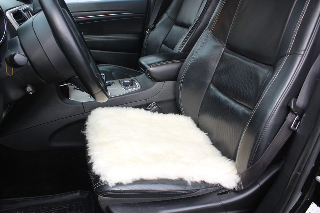 Sheepskin Seat Pad White 50×50 cm (Medium Pile) – Natural Fur Cushion