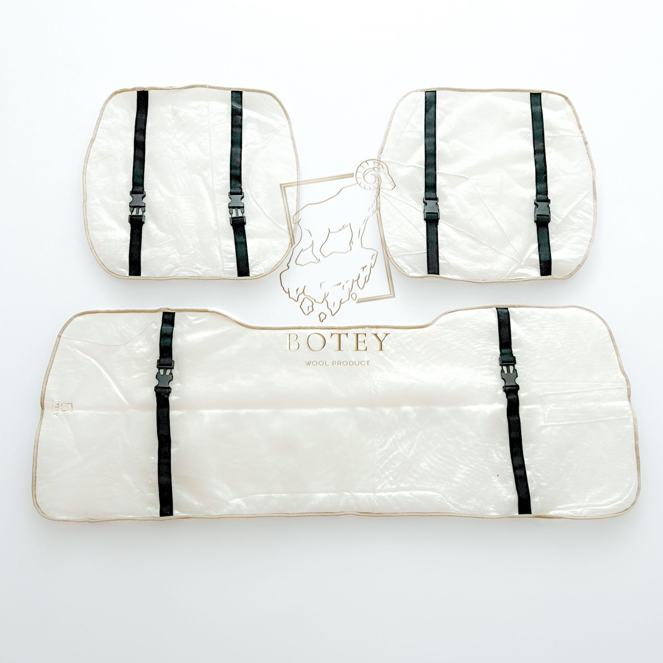 White Sheepskin Front Seat Covers – 100% Natural Universal Fit