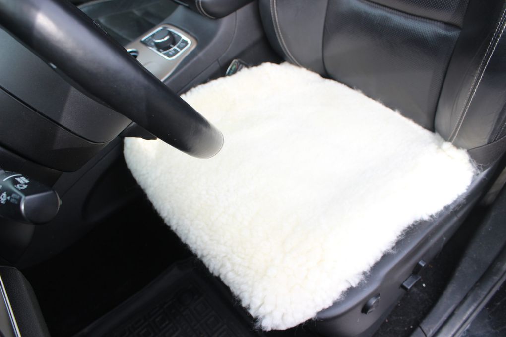 Sheepskin Seat Pad White 50×50 cm (Short Pile) – Natural Fur Cushion