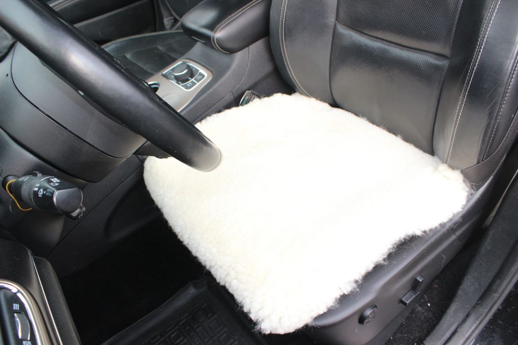 Sheepskin Seat Pad White 50×50 cm (Short Pile) – Natural Fur Cushion