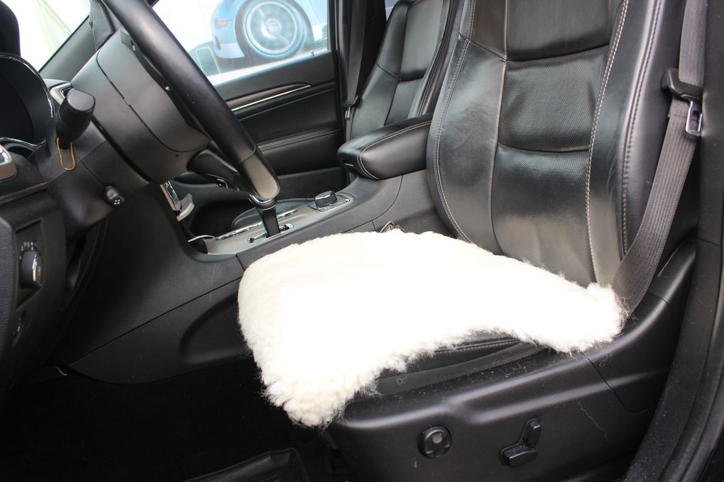 Sheepskin Seat Pad White 50×50 cm (Short Pile) – Natural Fur Cushion