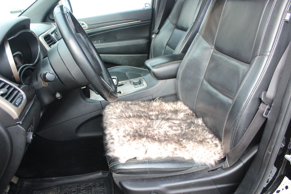Sheepskin Seat Pad Ash Grey 40×40 cm (Long Pile) – Natural Fur Cushion