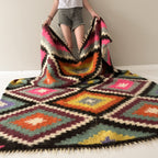 Carpathian Wool Blanket “Jerga” 200×220 cm – Premium Handmade Natural Wool