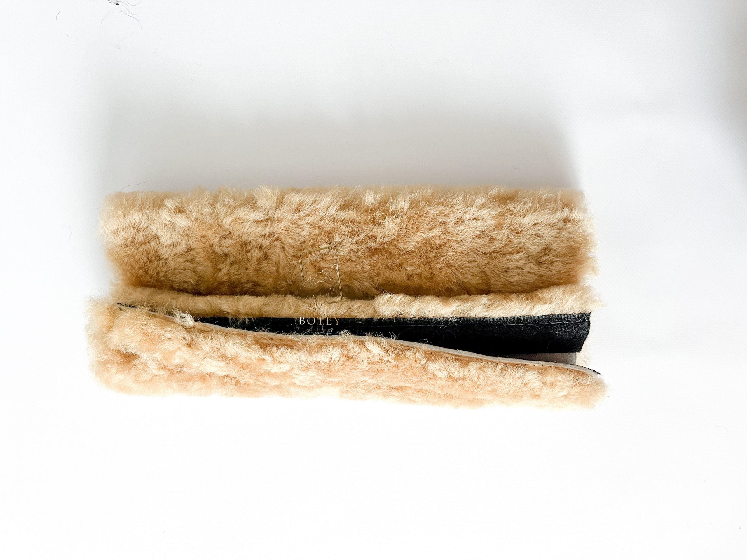 Sheepskin Seat Belt Covers Beige – Natural Fur Universal Fit