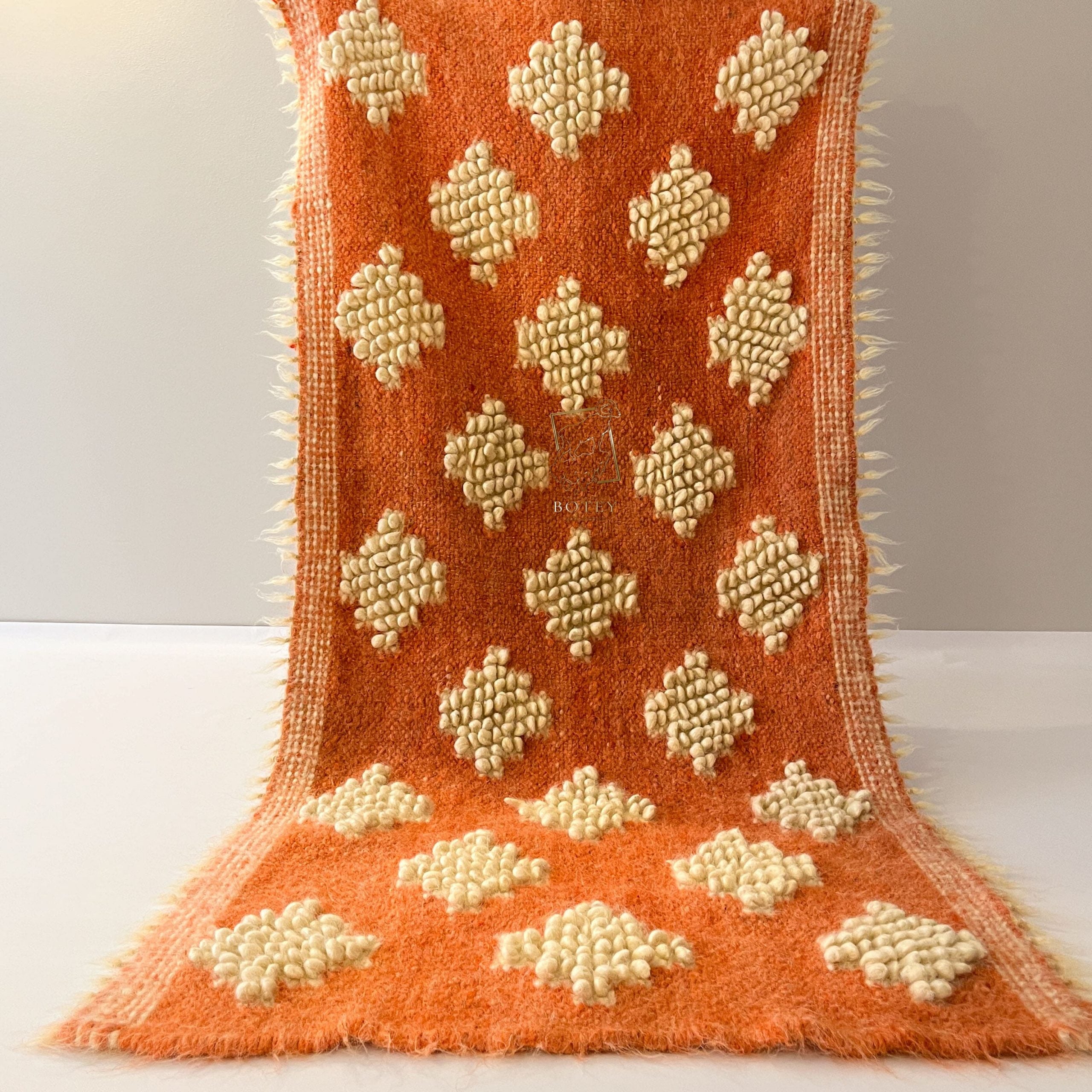 Wool Runner Rug “Golden Field” 80×200 cm – Handmade Natural Wool