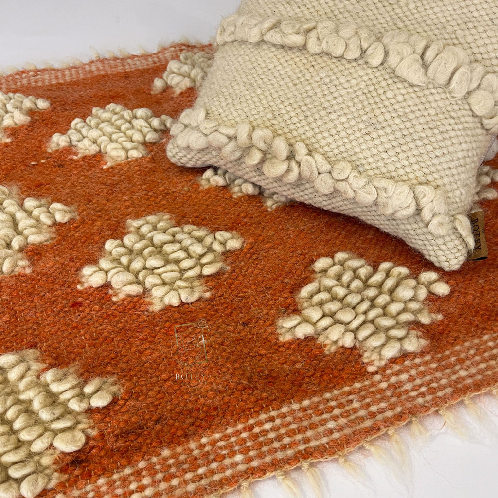 Wool Runner Rug “Golden Field” 80×200 cm – Handmade Natural Wool