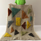 Wool Runner Rug “Jewelry” 80×150 cm – Handmade Natural Wool
