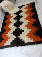 Carpathian Wool Blanket “Steps of Success Bouclé” 150×200 cm – Premium Handmade Natural Wool