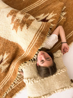 Carpathian Wool Blanket “Harmony” 200×220 cm – Premium Handmade Natural Wool