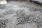 Carpathian Wool Blanket “Grey Zigzag Bouclé” 200×220 cm – Premium Handmade Natural Wool