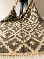 Carpathian Wool Blanket “Bokeh” 150×220 cm – Premium Handmade Natural Wool