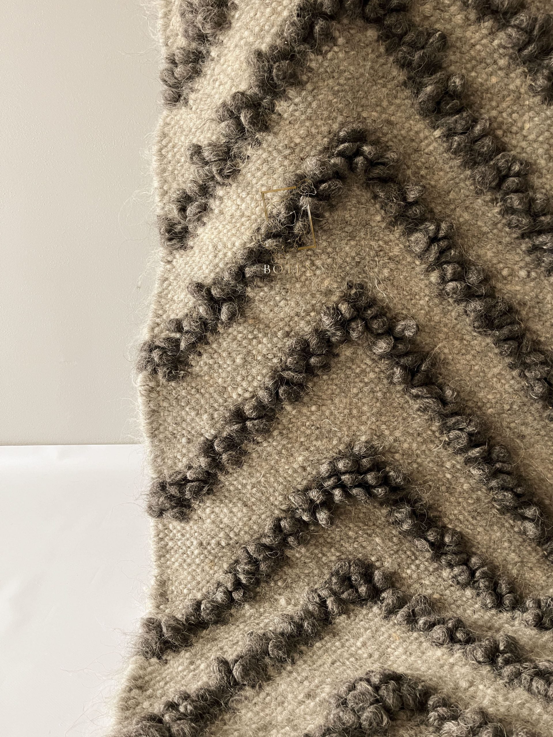 Carpathian Wool Blanket “Rocks” 150×200 cm – Premium Handmade Natural Wool