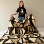 Carpathian Wool Blanket “Mosaic” 150×200 cm – Premium Handmade Natural Wool