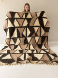 Carpathian Wool Blanket “Mosaic” 150×200 cm – Premium Handmade Natural Wool