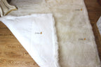 Large Rectangular Sheepskin Rug (250×180 cm) – Natural White Fur Carpet