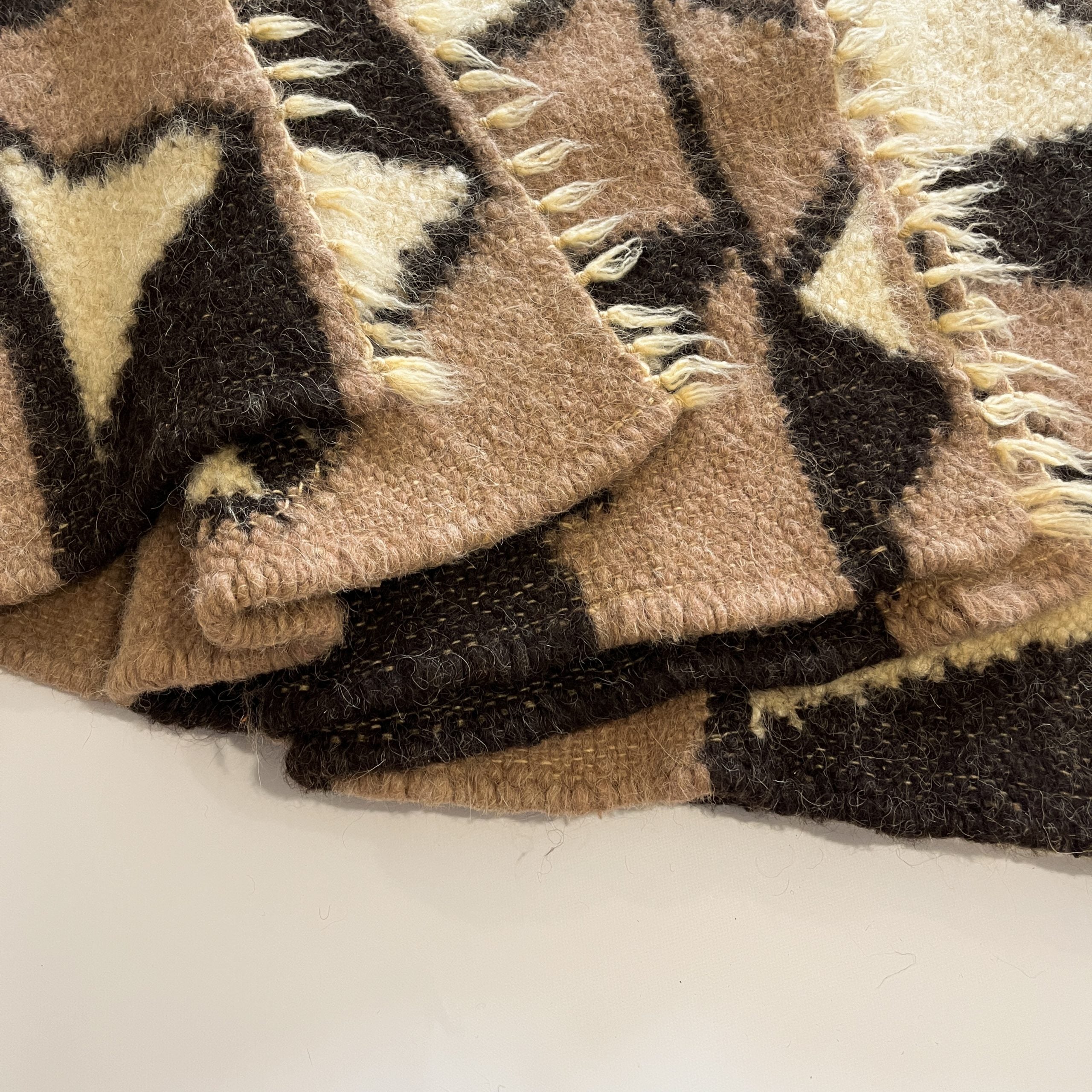 Carpathian Wool Blanket “Mosaic” 150×200 cm – Premium Handmade Natural Wool