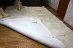 Large Rectangular Sheepskin Rug (250×180 cm) – Natural White Fur Carpet