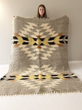 Carpathian Wool Blanket “Cupid’s Arrows” 200×220 cm – Premium Handmade Natural Wool