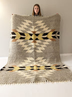 Carpathian Wool Blanket “Cupid’s Arrows” 200×220 cm – Premium Handmade Natural Wool
