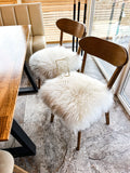 Square Long Wool Sheepskin Seat Cover White 40×40 cm – Natural Fur Cushion