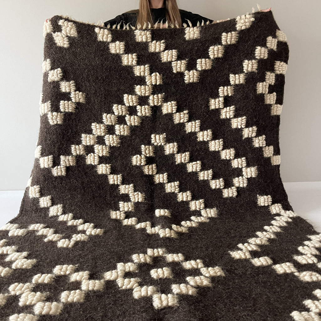 Carpathian Wool Blanket “Lord” 200×220 cm – Premium Handmade Natural Wool