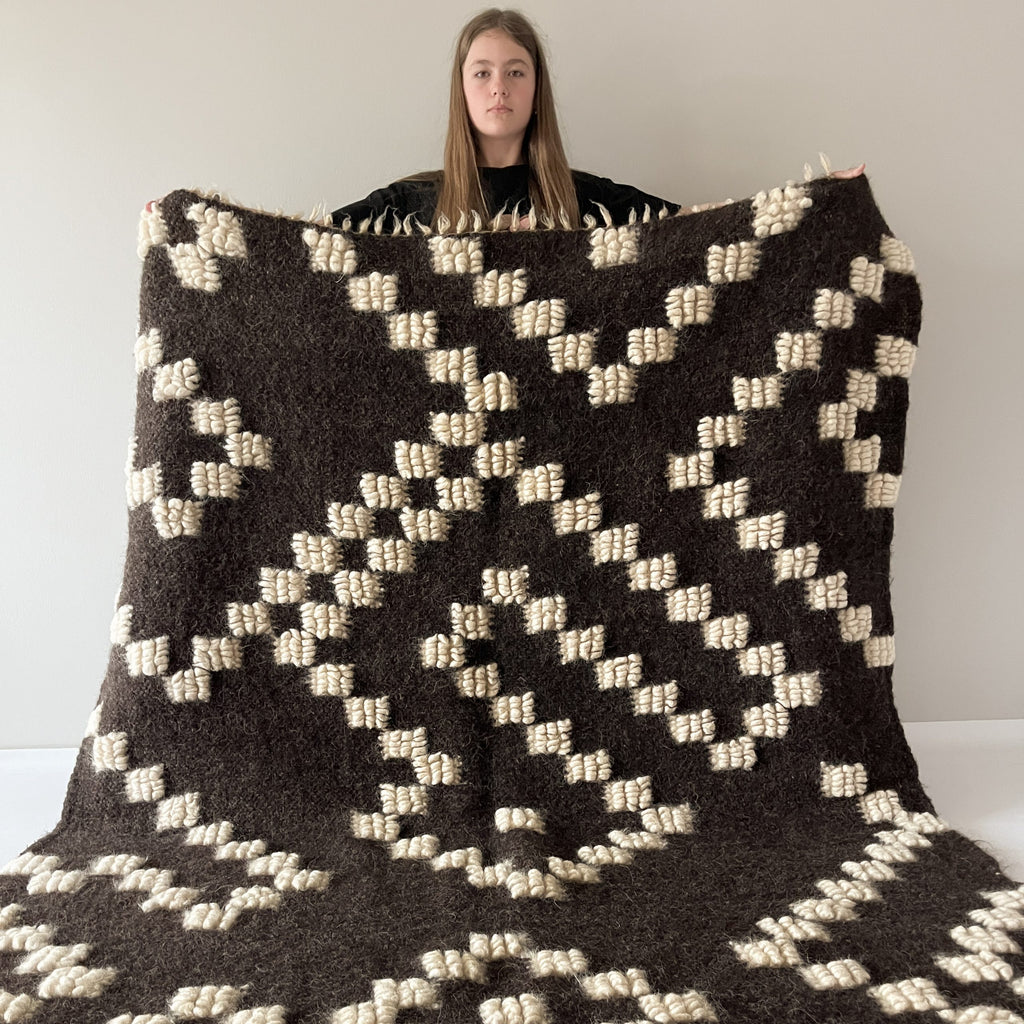 Carpathian Wool Blanket “Lord” 200×220 cm – Premium Handmade Natural Wool
